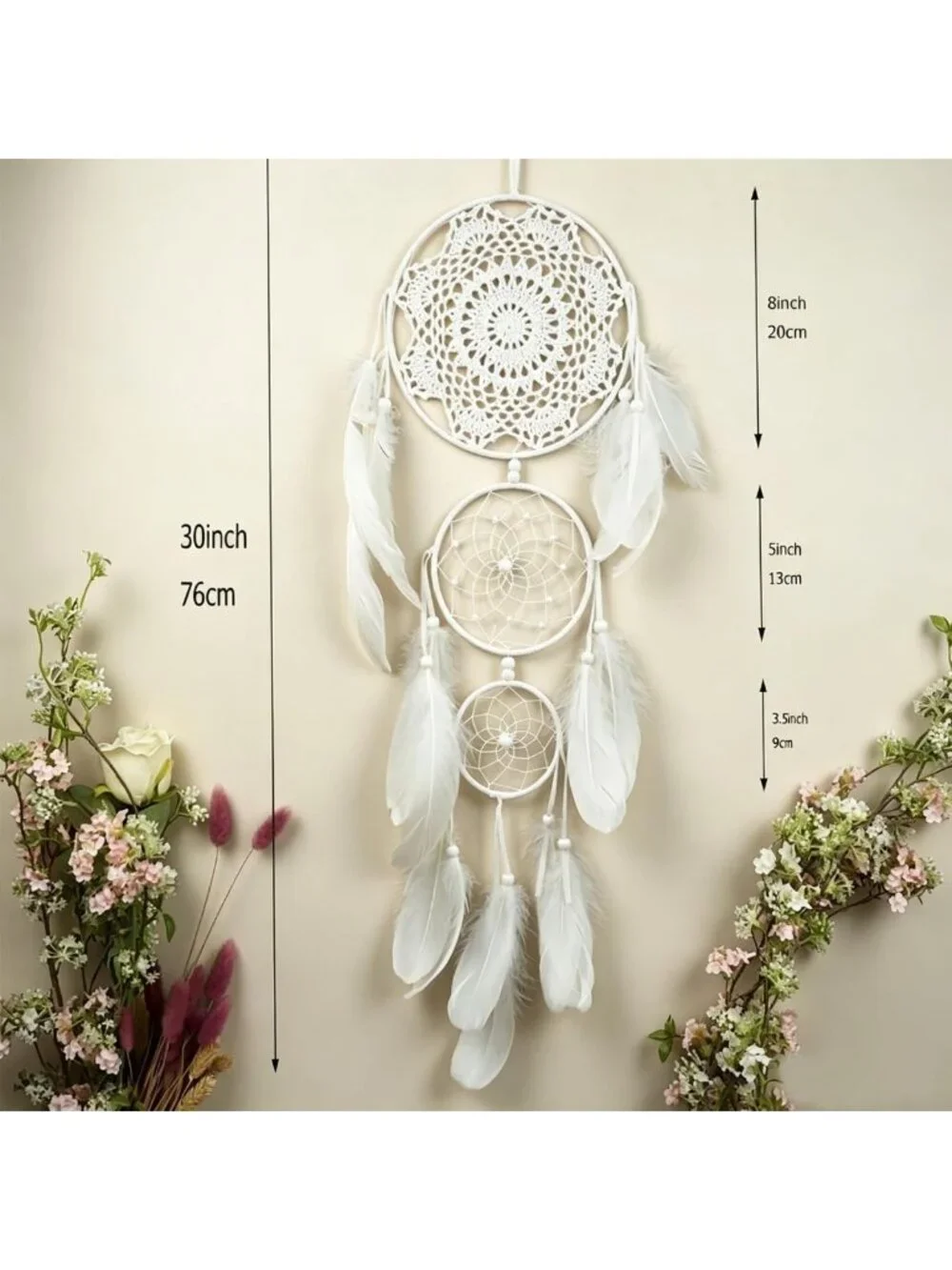 5 Pack Moon Phase Dreamcatcher Set | Boho Macrame Wall Decor for Home & Bedroom